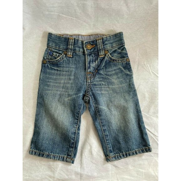 BabyGap Baby's Pants Short Denim Elastic Waist Pockets Buttons 3-6 months - Picture 1 of 8